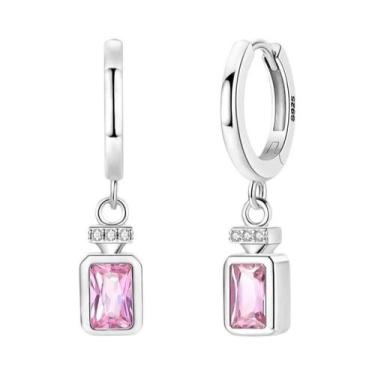 Imagem de Brincos De Prata 925 Femininos Com Coração Rosa Princesa Grande, Joias