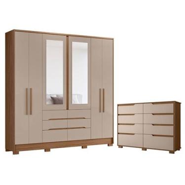 Imagem de Guarda Roupa Casal San Francisco e Cômoda Georgia Carvalho Fendi - Mov