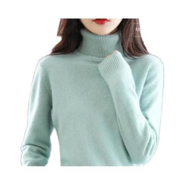 Imagem de Suéter De Cashmere Com Gola Alta Em Plush De Mink Para Mulheres Outono