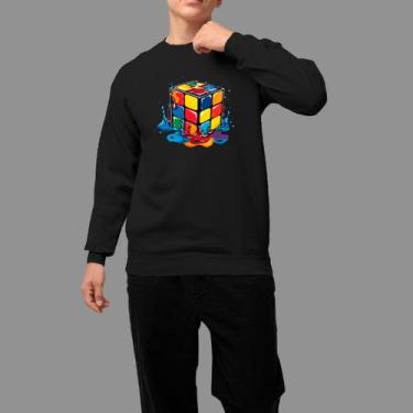 Imagem de Moletom Gola Careca Basico Masculino Streetwear Casual Estiloso Invern