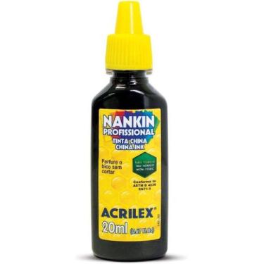 Imagem de Tinta Nankin Profissional Preta Acrilex 20ml Tinta Nankin Profissional