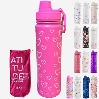 Imagem de KIT Garrafa Térmica Gocase Original Premium Estampas 650ml com saquinh