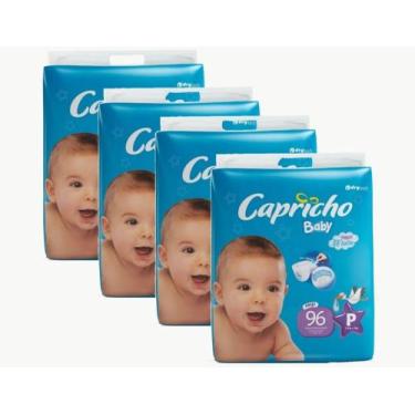 Imagem de Fralda Capricho Baby Mega 4 Pacotes Tamanho P 384 Fraldas