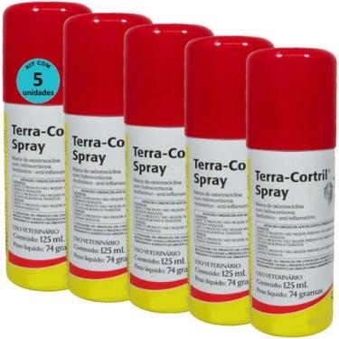 Imagem de Terra Cortril Spray 125ml Zoetis Kit com 5