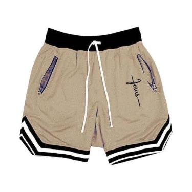 Imagem de Bermuda Casual Masculina De Secagem Rápida Para Verão, Tamanho Grande,