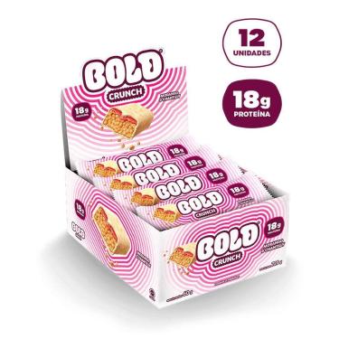 Imagem de Barra de Proteína Crunch - 12 Unidades 60g Morango e Chantilly - Bold-Masculino
