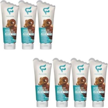 Imagem de Creme Fashion Sebo de Carneiro Ureia 10% Bisnaga 200ml Kit 7 Unidades