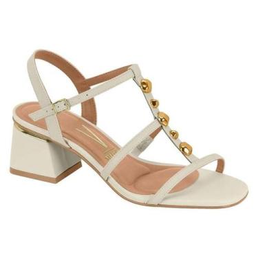 Imagem de Sandália Vizzano Salto Bloco - Feminina - Branco off - 36, Branco off,