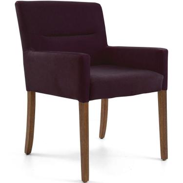 Imagem de Cadeira Para Sala Angel Base Madeira Veludo Roxo - Nexta Casa