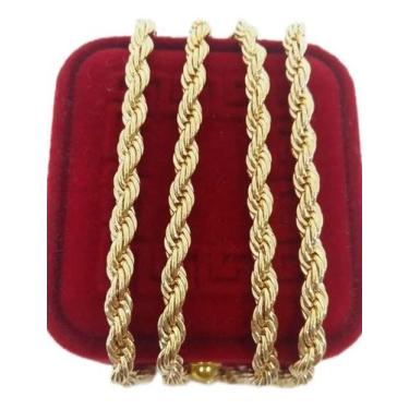 Imagem de Colar Cordão Baiano 4mm Idêntico A Ouro Banhado a Ouro - Joias Nobre, 