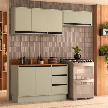 Imagem de Cozinha Modulada 3 Pecas com Tampo e Rodape Koya Politorno