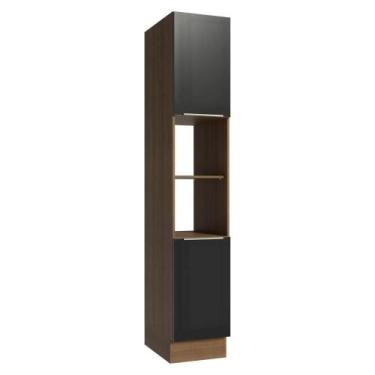 Imagem de Paneleiro 40 Cm 2 Portas E 2 Nichos Rustic/preto Lux Madesa Rustic/pre