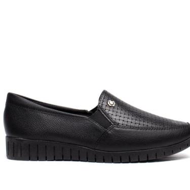 Imagem de Mocassim Feminino Campesí Flatform Couro Preto, Preto, 37