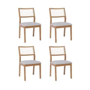 Imagem de Kit 4 Cadeiras para Sala de Jantar Estofadas Bella - Cimol