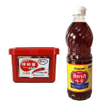 Imagem de Kit Pasta Pimenta Gochujang Hot 500g + Molho Nanpla 700ml - Qingdao & 