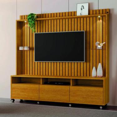 Imagem de Estante Home Painel Ripado 190cm Estilo Moderno TV Até 60 LED - TOPDEA