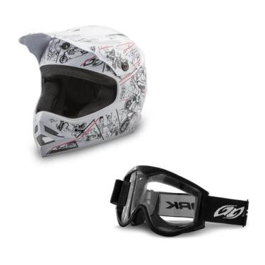 Imagem de Capacete Motocross Infantil Pro Tork Cartoon Racing + Óculos Pro Tork 