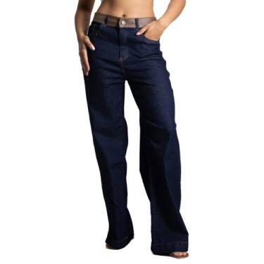 Imagem de Calça Jeans Sawary Wide Leg Petit - 282668 40, Azul, 40