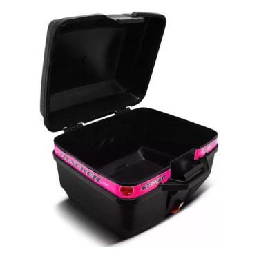 Imagem de Bau Moto Bauleto Stoned 35 Litros Com Base Universal Traseiro, Rosa