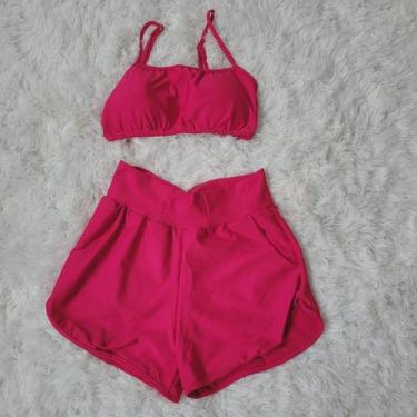 Imagem de Conjunto Fitness Academia Short e Top bojo Removivel  Bolso - PIJAMAS 