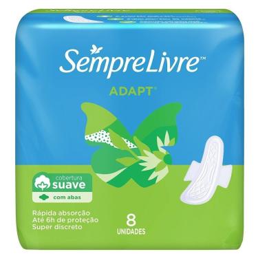 Imagem de Absorvente Sempre Livre Adapt Suave com Abas - Embalagem com 8 Unidades