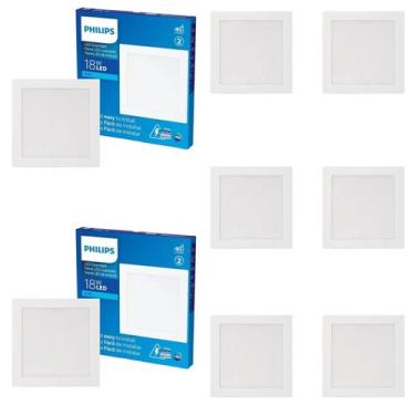 Imagem de 8 Luminária Led 18w Philips Sobrepor 6500k Luz Fria Bivolt, Bivolt