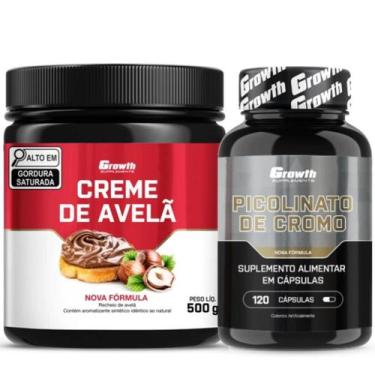 Imagem de Cromo Picolinato 120 Caps + Creme Avelã Fit 500g Growth