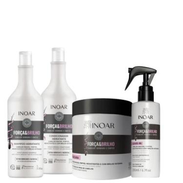 Imagem de Kit Inoar Força e Brilho Shampoo 1 litro + Condicionador 800ml + Másca