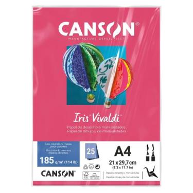 Imagem de Papel Canson Color Iris Vivaldi 25 Folhas 185g Canson, Rosa Escuro
