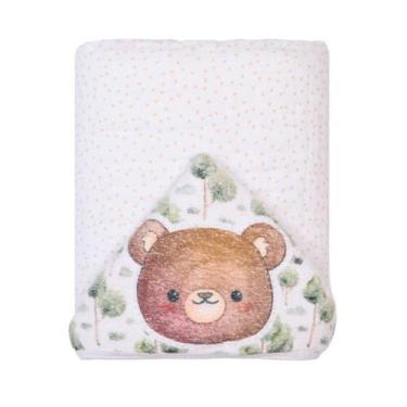 Imagem de TOALHA DE BANHO BEBE SOFT PAPI AMIGUINHOS cor: foca cinza, urso verde