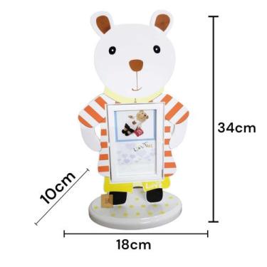 Imagem de Porta Retrato Infantil Urso Fofo Decorativo Foto Rotativa - Photo Fram