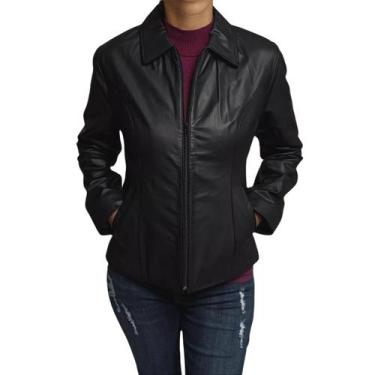 Imagem de Jaqueta Couro Legitimo Feminina Kalline, Preto kalline, P