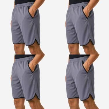 Imagem de Kit 4 Shorts Bermuda Masculina Dry Fit Esportiva Leve com Bolsos Acade