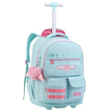 Imagem de Mochila Rodinhas Feminina Compartimento Laptop ColorUp, Verde