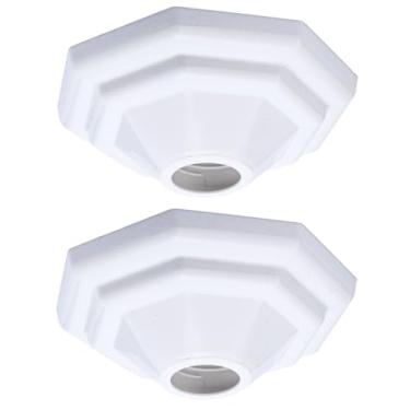 Imagem de Kit 2 Plafon Branco Luminária Plafonier Pirâmide Paflon De Teto Sobrepor Lâmpada Led Bulbo Filamento Soquete E27 Bocal Porcelana Bivolt 100w Para Sala Quarto Garagem Banheiro Área De Serviço 110/220
