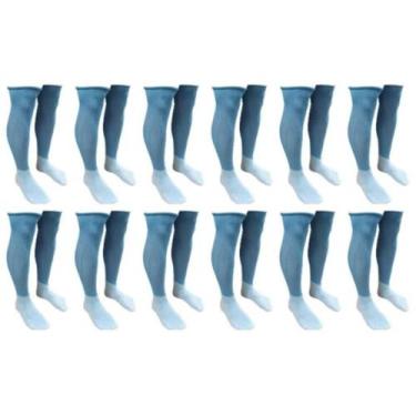 Imagem de Meião De Futebol Delfia Popular Adulto Kit Com 12 Pares, Azul celeste