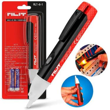 Imagem de Caneta Detectora De Tensão 90-1000v Com Luz Led E Bip Sonoro Vermelho 