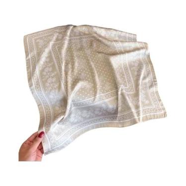 Imagem de Cachecol Feminino De 70cm Com Estampa De Poá E Floral, Em Cetim Macio,