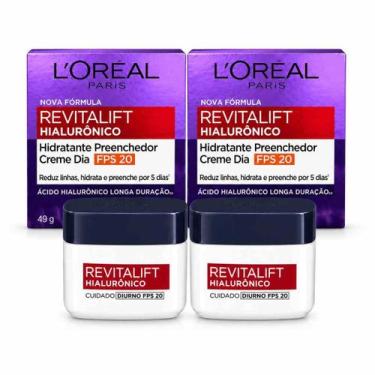 Imagem de Kit 2 Creme Facial Revitalift Hialurônico FPS20 49g - L'oreal Paris