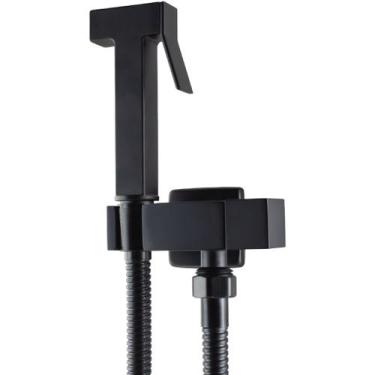 Imagem de Chuveirinho Higiênico Quadrado Luxo Preto Fosco para Banheiro ou Lavat