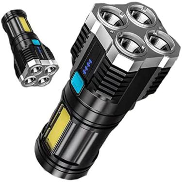 Imagem de Lanterna LED de Alto Brilho USB - Lanterna Protable IPX5 Impermeável com 4 Modos e Zoom de 4000 lúmens para Camping | Equipamento ao ar livre | Emergência