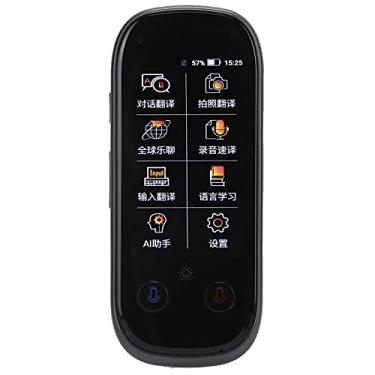 Imagem de Zyyini Dispositivo tradutor de idiomas, máquina de tradução de voz em tempo real com imagem de inteligência artificial de 7,62 cm, rede 4G/WiFi, suporta 75 idiomas para aprendizagem em viagens, 8 GB de memória (cinza)