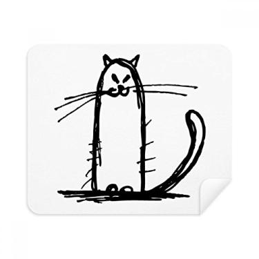 Imagem de Pano de limpeza para gatos pequenos SLE Sit Black Line Limpador de tela 2 peças de tecido de camurça