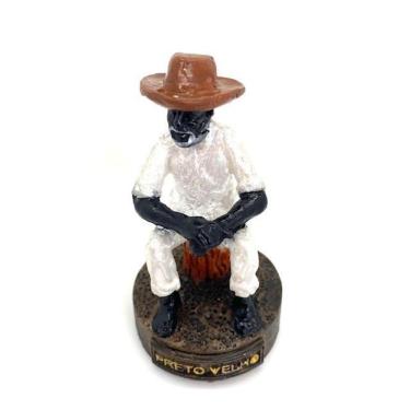 Imagem de Escultura Preto Velho Em Resina 8 Cm