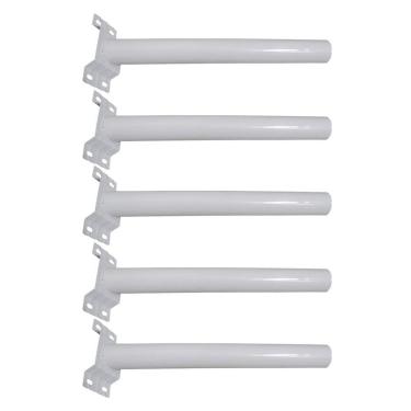 Imagem de Suporte Luminaria Solar Barra Poste Aço Rua Quintal Jardim Kit 5 Unidades