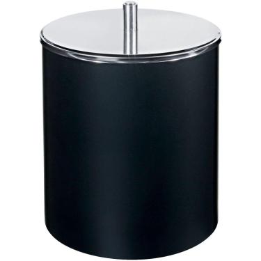 Imagem de Lixeira com Tampa Inox 5,4 L Lixeira para Banheiro Cozinha Preta