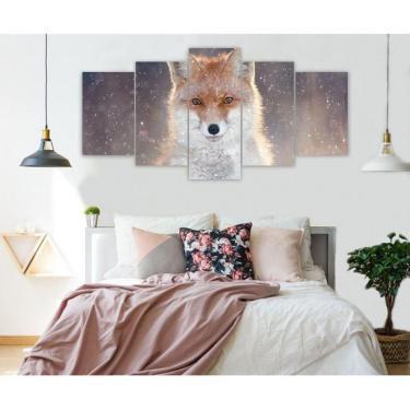 Imagem de Quadro Decorativo Sala Quarto Escritório Raposa Neve