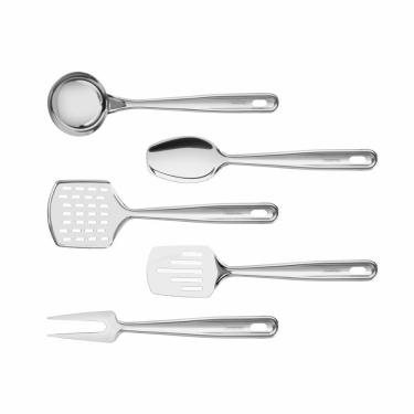 Imagem de Kit Utensílios de Cozinha para Servir e Preparar Extrata Aço Inox 5 Peças - Tramontina