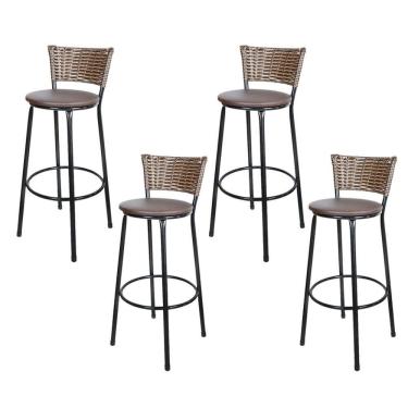 Imagem de Banquetas Para Cozinha Cappuccino 4Un Assento Marrom