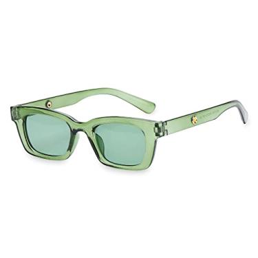 Imagem de 1 peça óculos de sol retangulares de moda vintage uv400 moldura de proteção retro óculos de sol senhoras streetwear óculos de motorista, c08, china